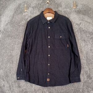 Legendary Whitetails Mens Camp Flannel Shirt Contrast Navy Heather Sz Large